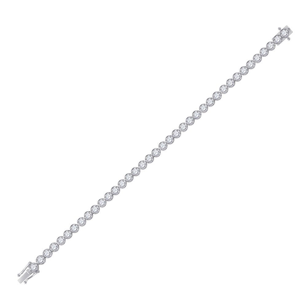 Dazzling 14kt White Gold Round Diamond Tennis Bracelet - 5 Carat Total Weight - Splendid Jewellery