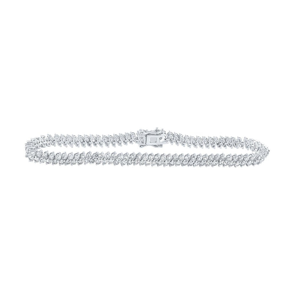 Dazzling 14kt White Gold Women's Round Diamond Tennis Bracelet - 4 - 7/8 Cttw by Splendid Jewellery - Splendid Jewellery