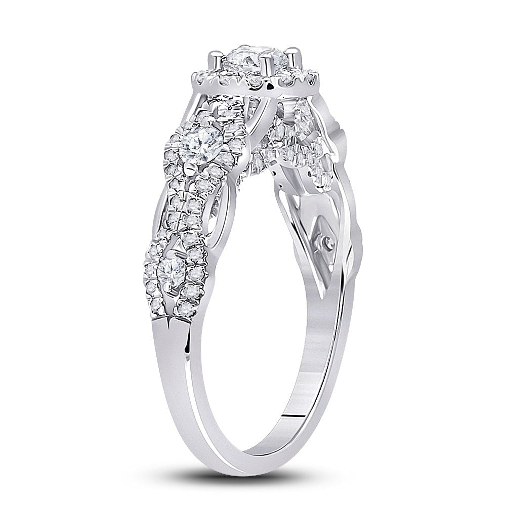Dazzling Brilliance 1 Carat Round Diamond Halo Bridal Wedding Engagement Ring - Splendid Jewellery