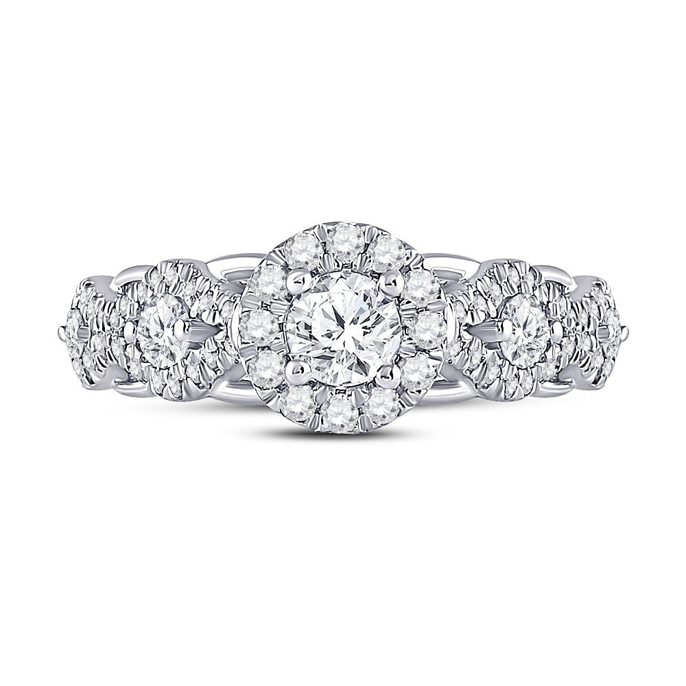 Dazzling Brilliance 1 Carat Round Diamond Halo Bridal Wedding Engagement Ring - Splendid Jewellery