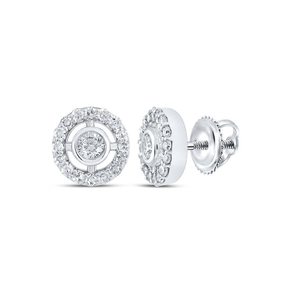 Dazzling Brilliance: 10kt White Gold Diamond Circle Earrings - Splendid Jewellery