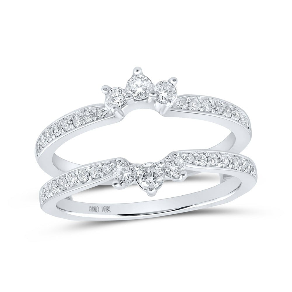 Dazzling Brilliance: 10kt White Gold Diamond Wrap Enhancer Wedding Band - Splendid Jewellery