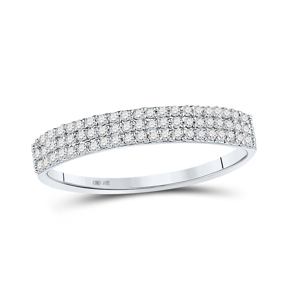 Dazzling Brilliance | 10kt White Gold Womens Round Diamond Band Ring 1/5 Cttw - Splendid Jewellery