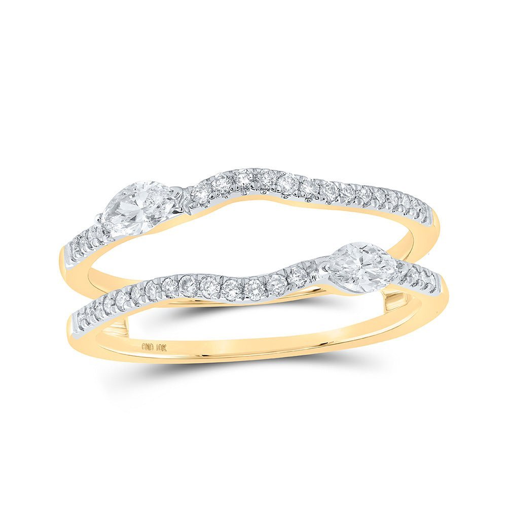 Dazzling Brilliance: 10kt Yellow Gold Womens Round Diamond Wrap Enhancer - Splendid Jewellery
