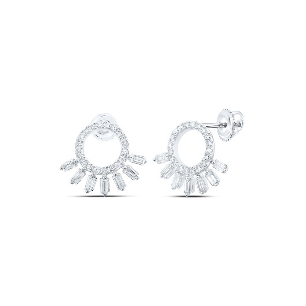 Dazzling Diamond Circle Earrings in 10kt White Gold - Splendid Jewellery