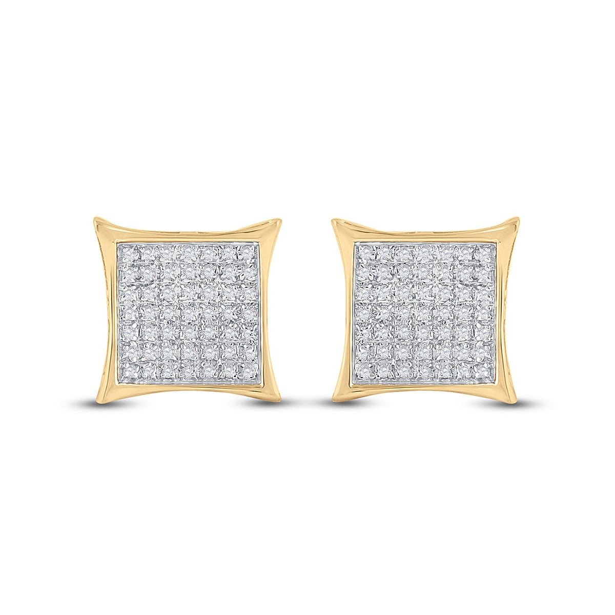 Dazzling Diamond Square Kite Earrings in 10kt Yellow Gold - Splendid Jewellery
