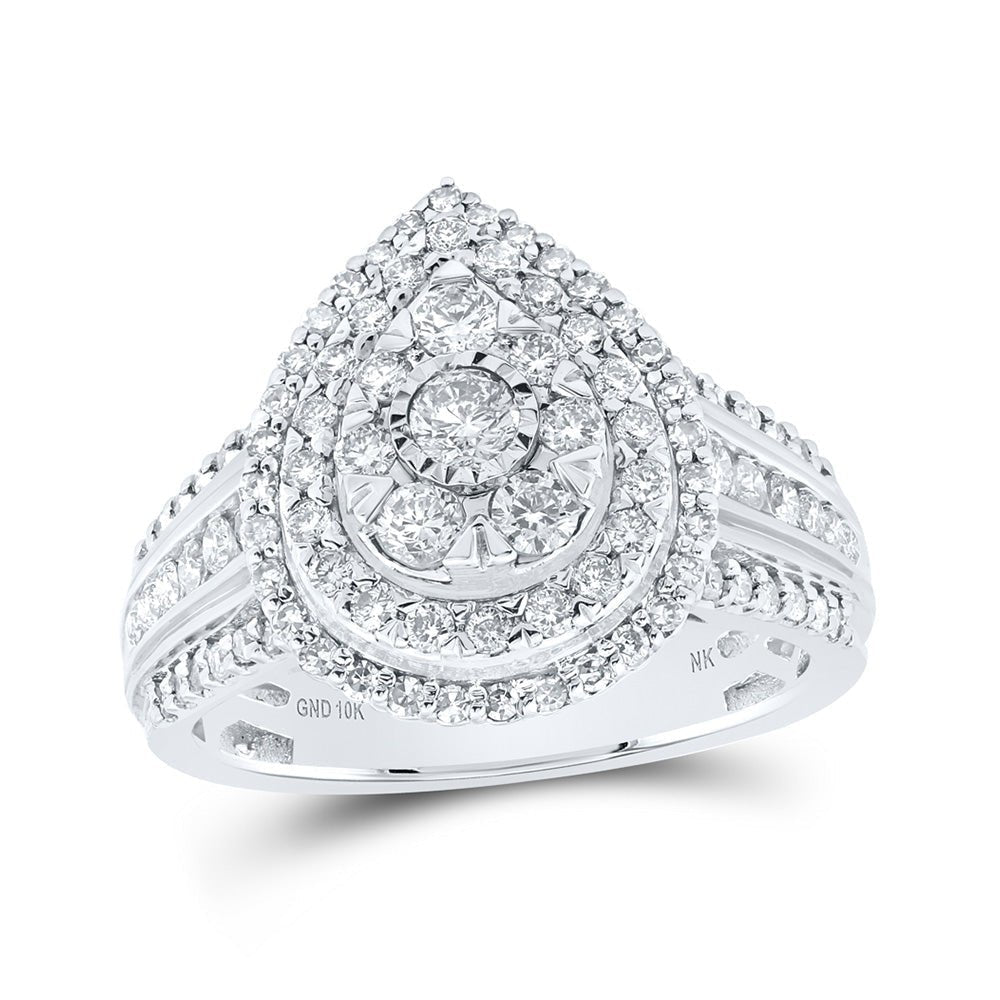 Dazzling Diamond Teardrop Cluster Ring - Splendid Jewellery