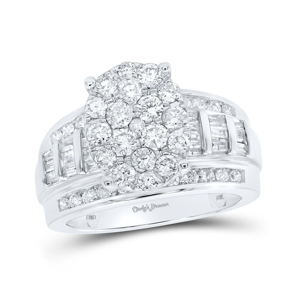 Dazzling Love Affair | 10kt White Gold Round Diamond Oval Bridal Wedding Engagement Ring 2 Cttw | Splendid Jewellery - Splendid Jewellery