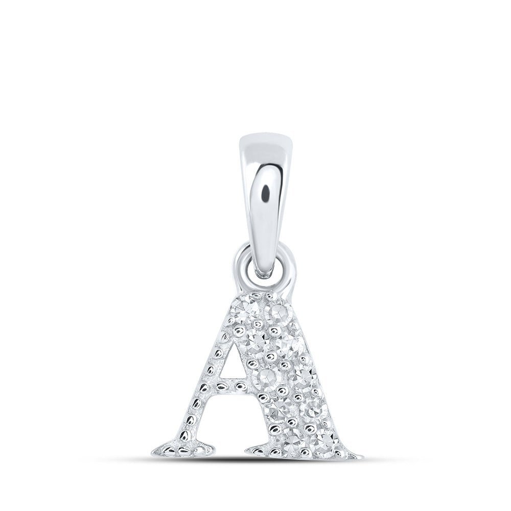 Elegance Engraved: 10kt White Gold Diamond Initial Pendant - Splendid Jewellery