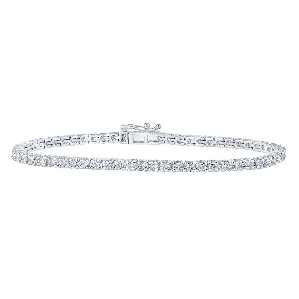 Elegant 10kt White Gold Diamond Tennis Bracelet - 3 Cttw - Splendid Jewellery