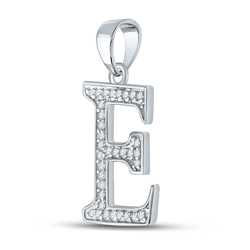 Elegant Diamond Initial E Pendant in 10kt White Gold - Splendid Jewellery