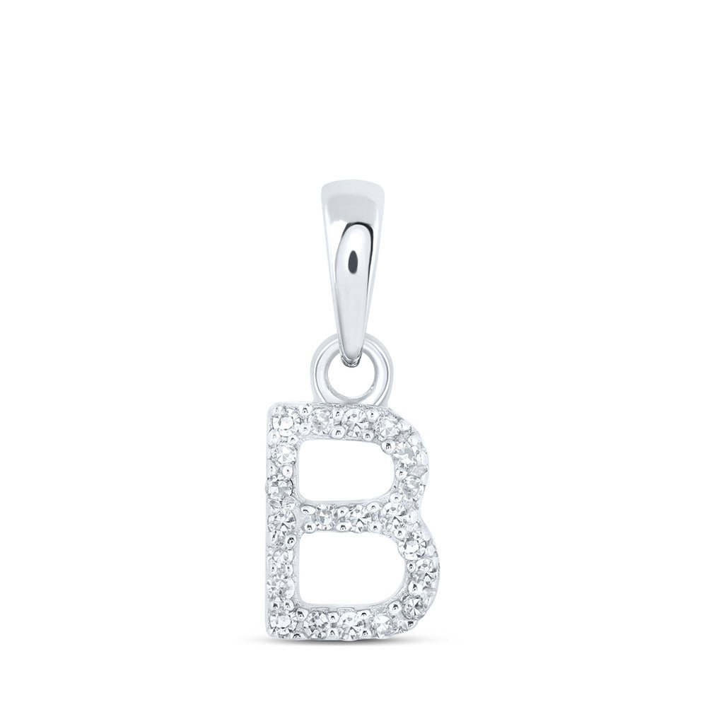 Elegant Diamond Initial Pendant in 10kt White Gold - Personalized Beauty and Brilliance - Splendid Jewellery