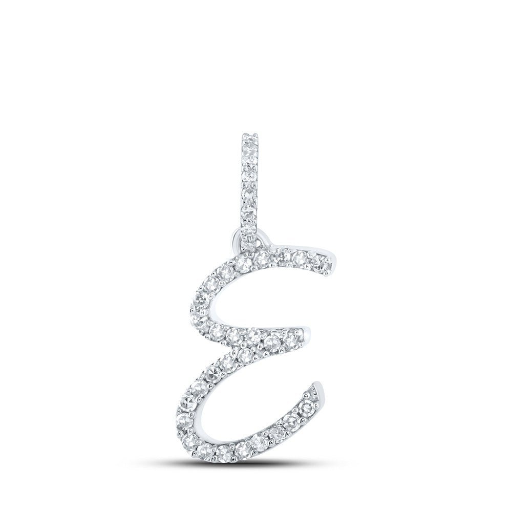 Elegant Diamond Initial Pendant in 10kt White Gold | Personalized Letter Charm Necklace with Sparkling Diamond Accent | Splendid Jewellery - Splendid Jewellery