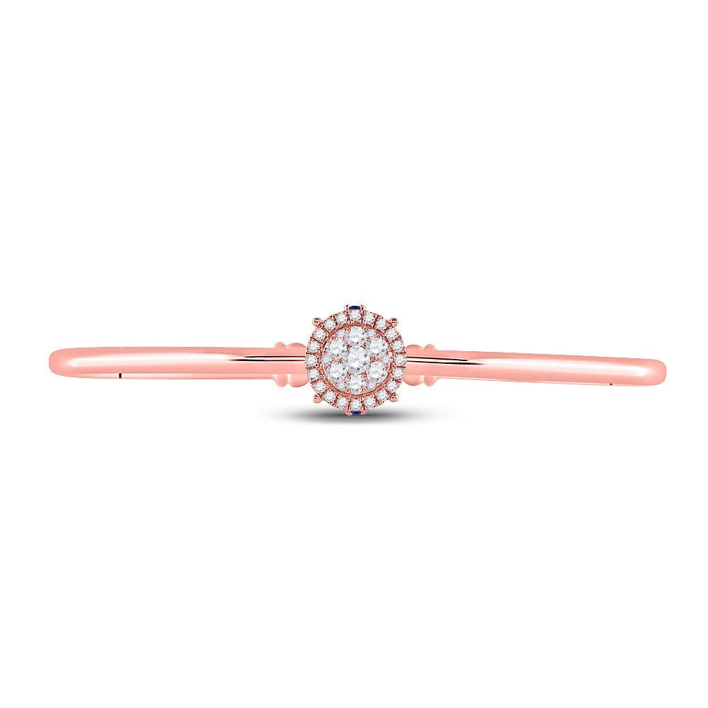 Elegant Rose Gold Diamond Cluster Bangle Bracelet - 1/2 Ct.t.w. - Splendid Jewellery