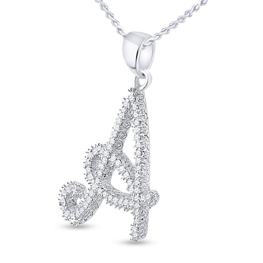 Enchanting 10kt White Gold Diamond Initial Pendant - Splendid Jewellery