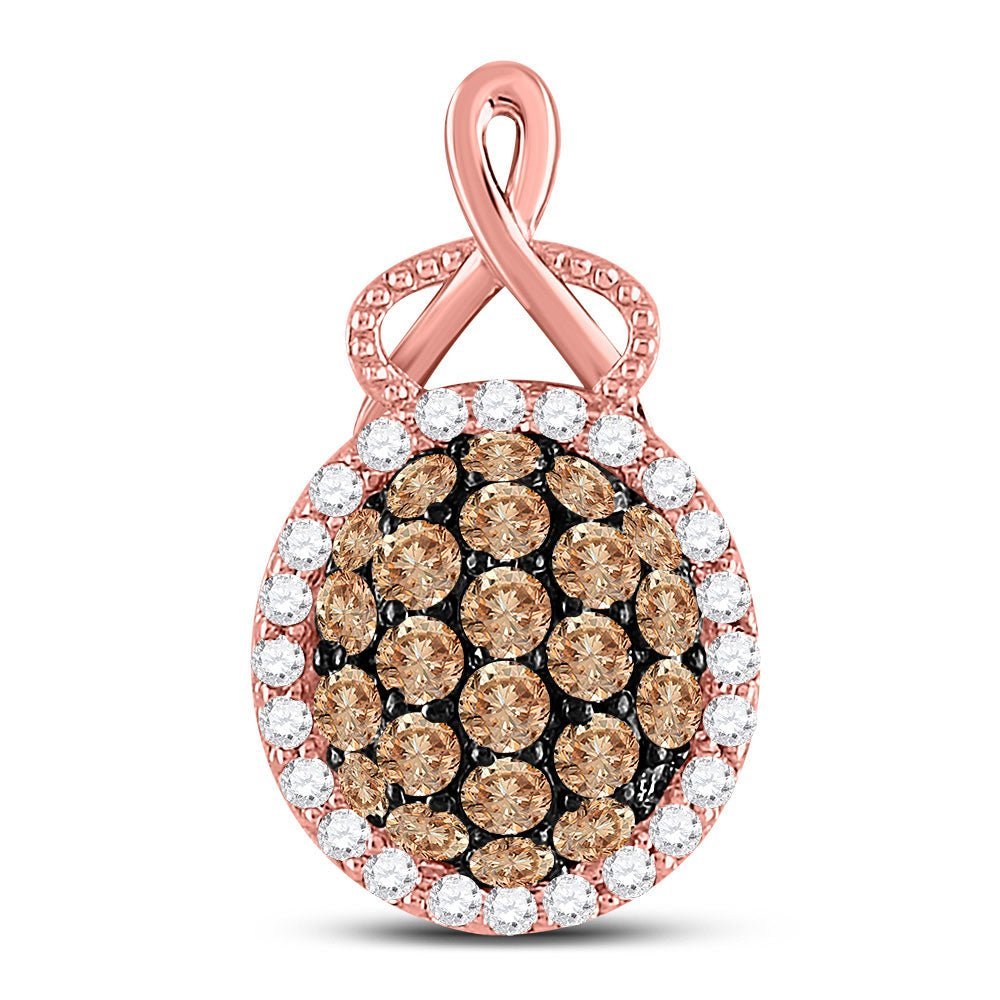 Enchanting Brown Diamond Cluster Pendant in 14kt Rose Gold - Splendid Jewellery