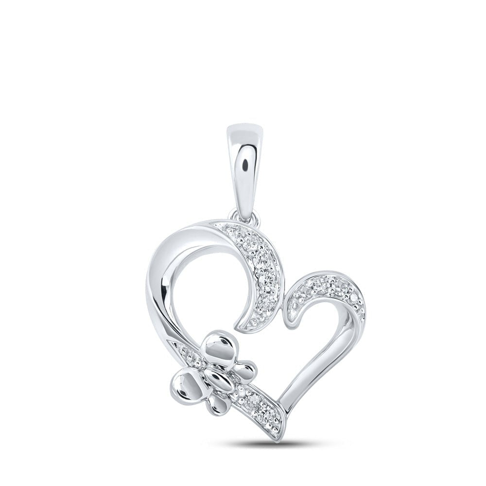 Enchanting Diamond Butterfly Heart Pendant - Splendid Jewellery