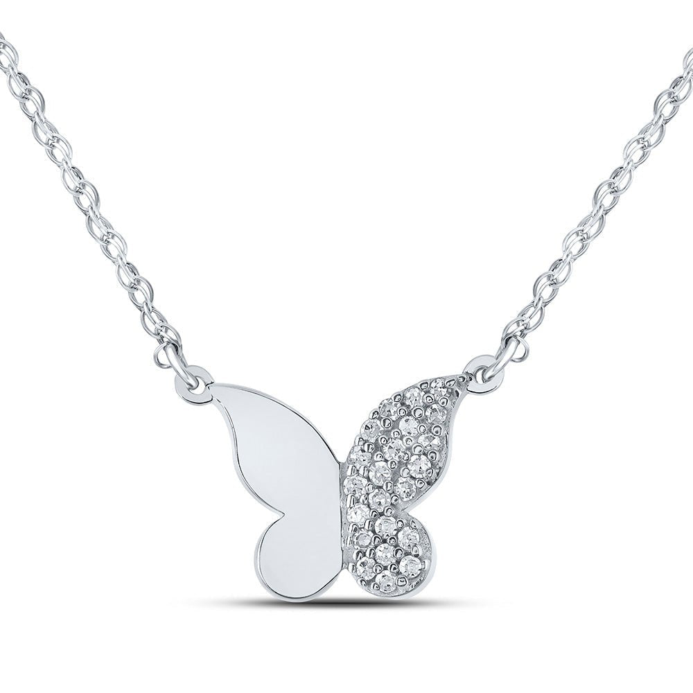 Enchanting Diamond Butterfly Necklace in 10kt White Gold - Splendid Jewellery