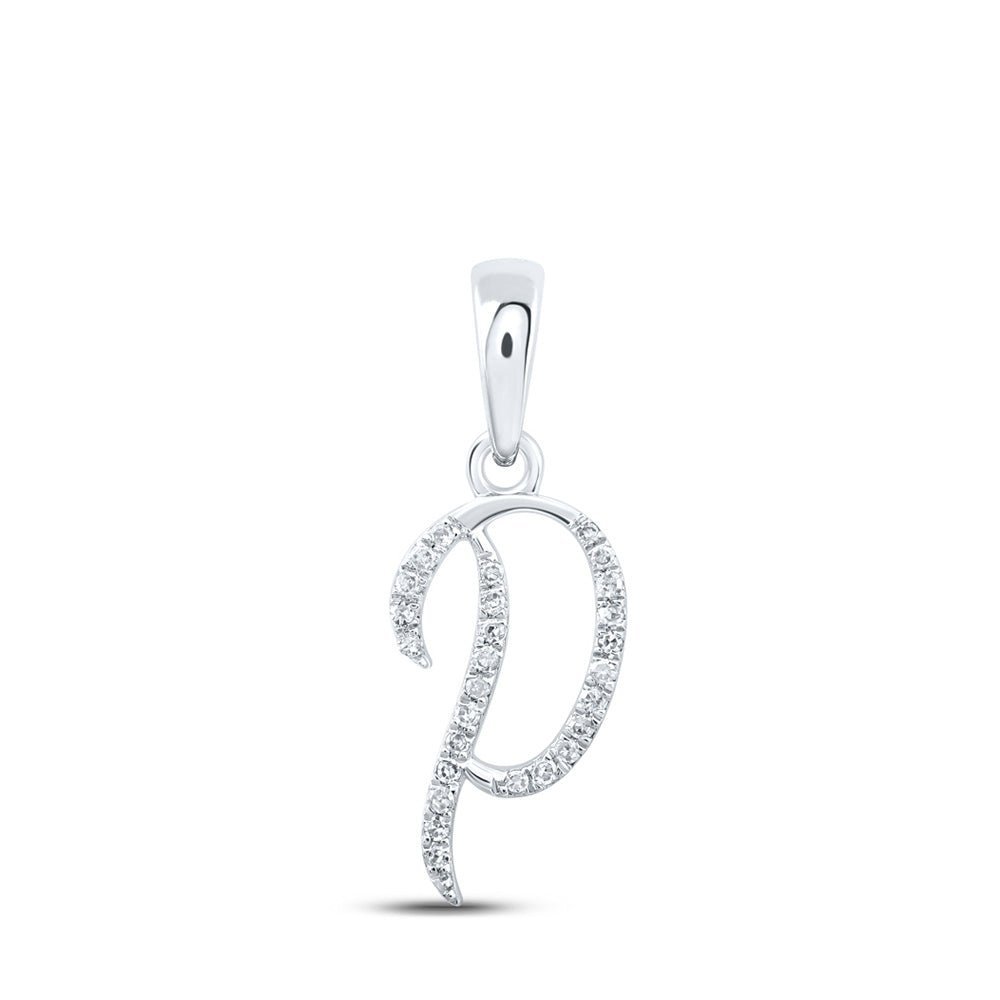 Enchanting Diamond Initial Pendant in 10kt White Gold - Personalized Elegance - Splendid Jewellery