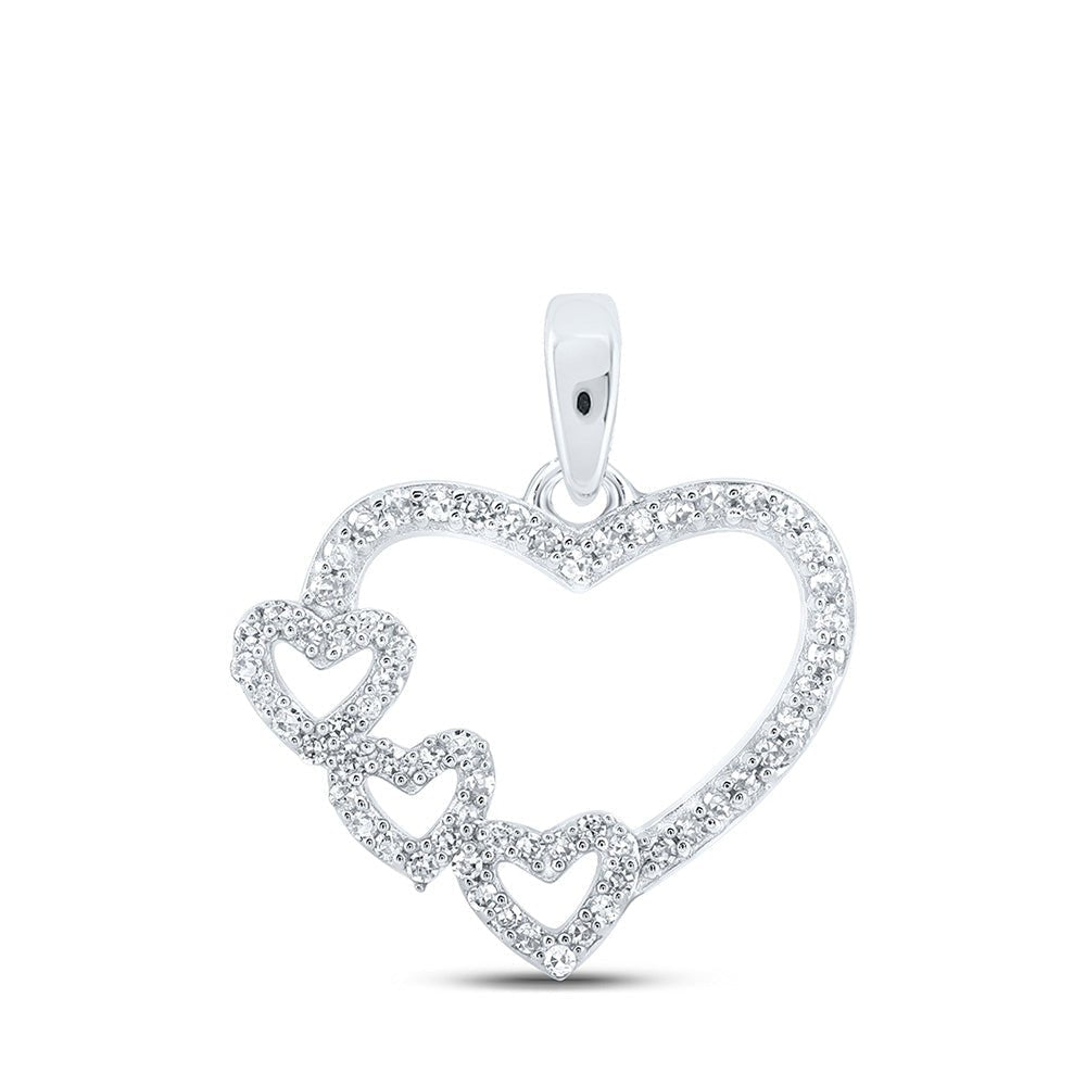 Enchanting Love Symbol Diamond Pendant | 10kt White Gold 1/6 Cttw Heart Pendant - Splendid Jewellery