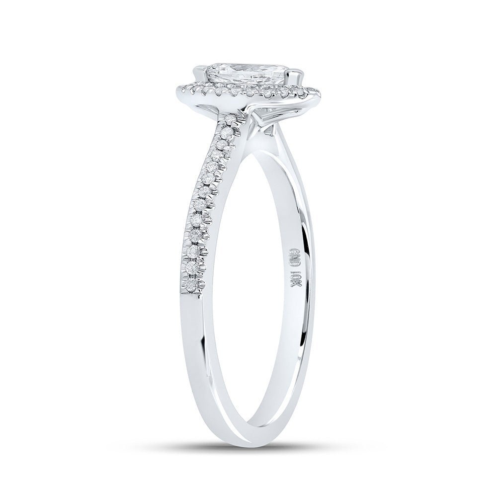 Enchanting Marquise Diamond Halo Bridal Wedding Ring - Splendid Jewellery