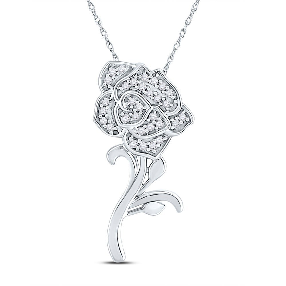 Enchanting Rose Blossom Diamond Pendant - Splendid Jewellery