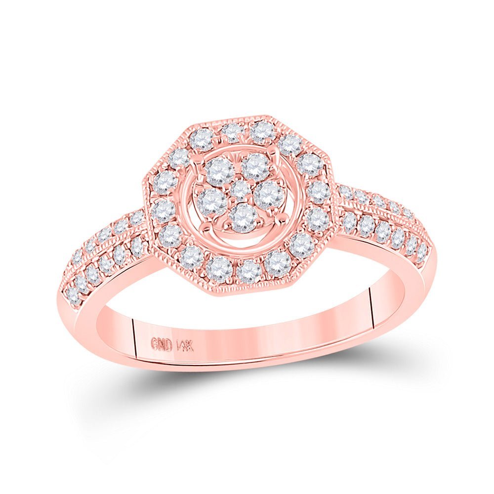 Enchanting Rose Gold Diamond Blossom Ring - Splendid Jewellery