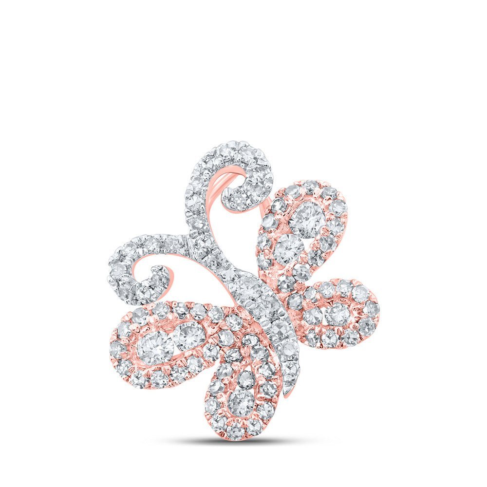 Enchanting Rose Gold Diamond Butterfly Pendant - Splendid Jewellery
