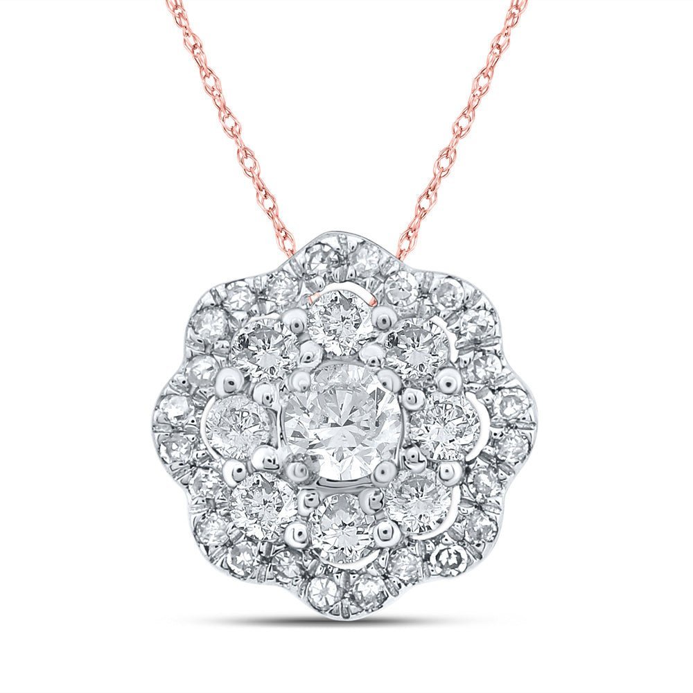 Enchanting Rose Gold Diamond Cluster Pendant - Splendid Jewellery