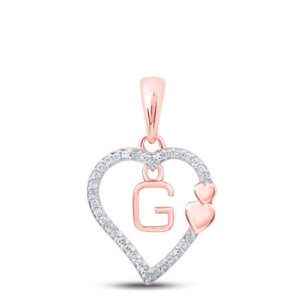 Enchanting Rose Gold Diamond Heart Initial Pendant - Splendid Jewellery