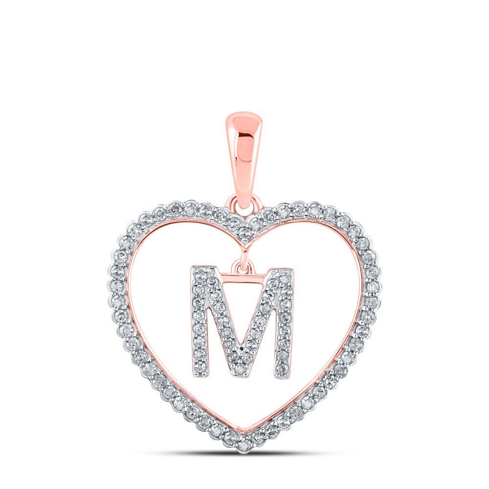 Enchanting Rose Gold Diamond Heart Initial Pendant - Splendid Jewellery