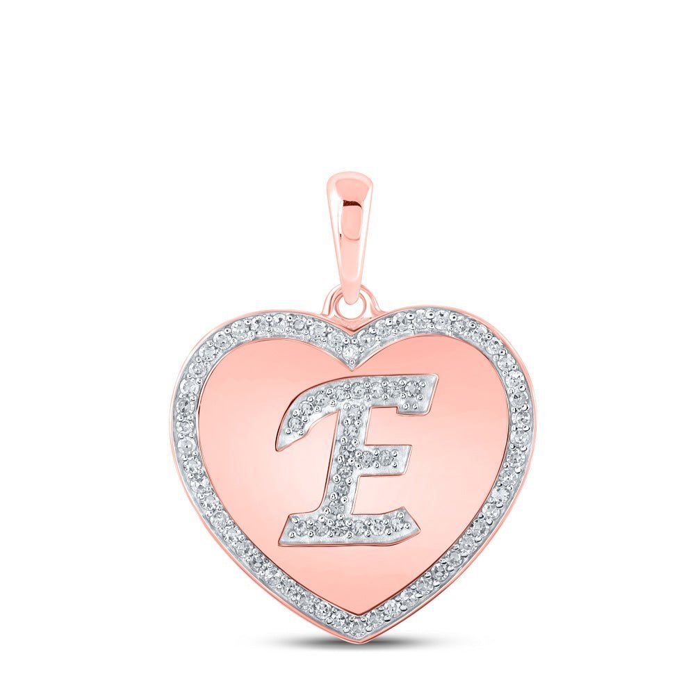 Enchanting Rose Gold Diamond Heart Initial Pendant - Splendid Jewellery