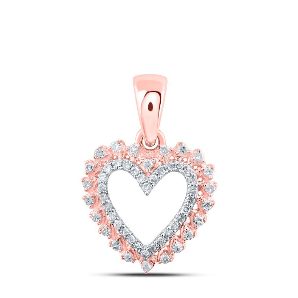 Enchanting Rose Gold Diamond Heart Pendant - A Symbol of Love and Elegance - Splendid Jewellery