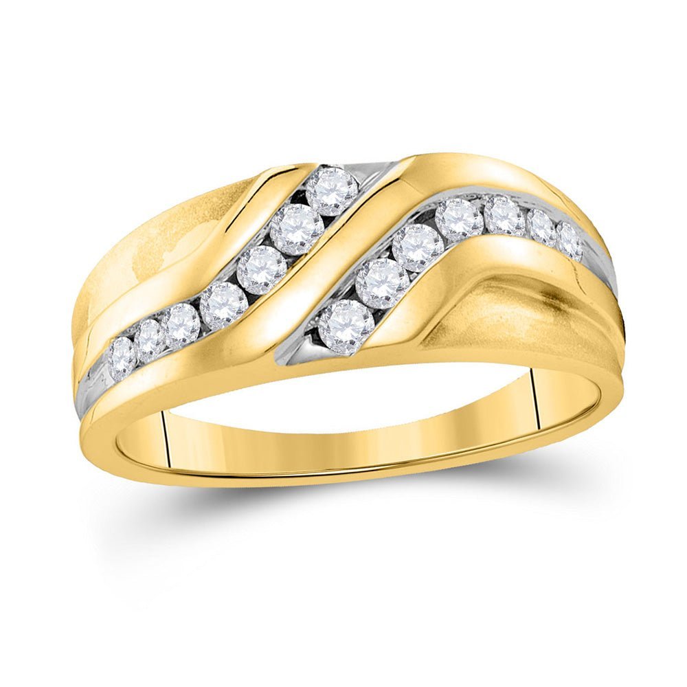 Eternal Brilliance 10kt White Gold Mens Round Diamond Wedding Band Ring 1/2 Cttw - A Timeless Treasure for Your Wedding Day - Splendid Jewellery