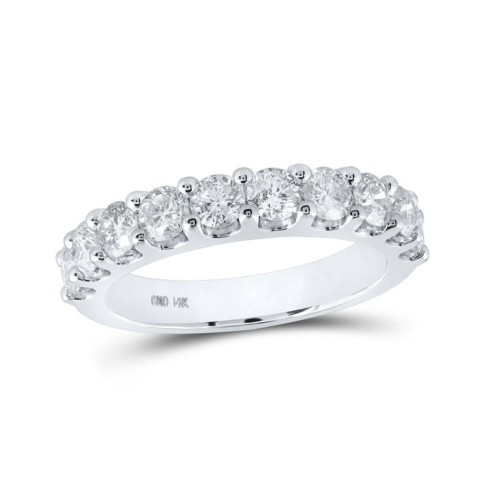 Eternal Brilliance 14kt White Gold Round Diamond Wedding Band - Splendid Jewellery