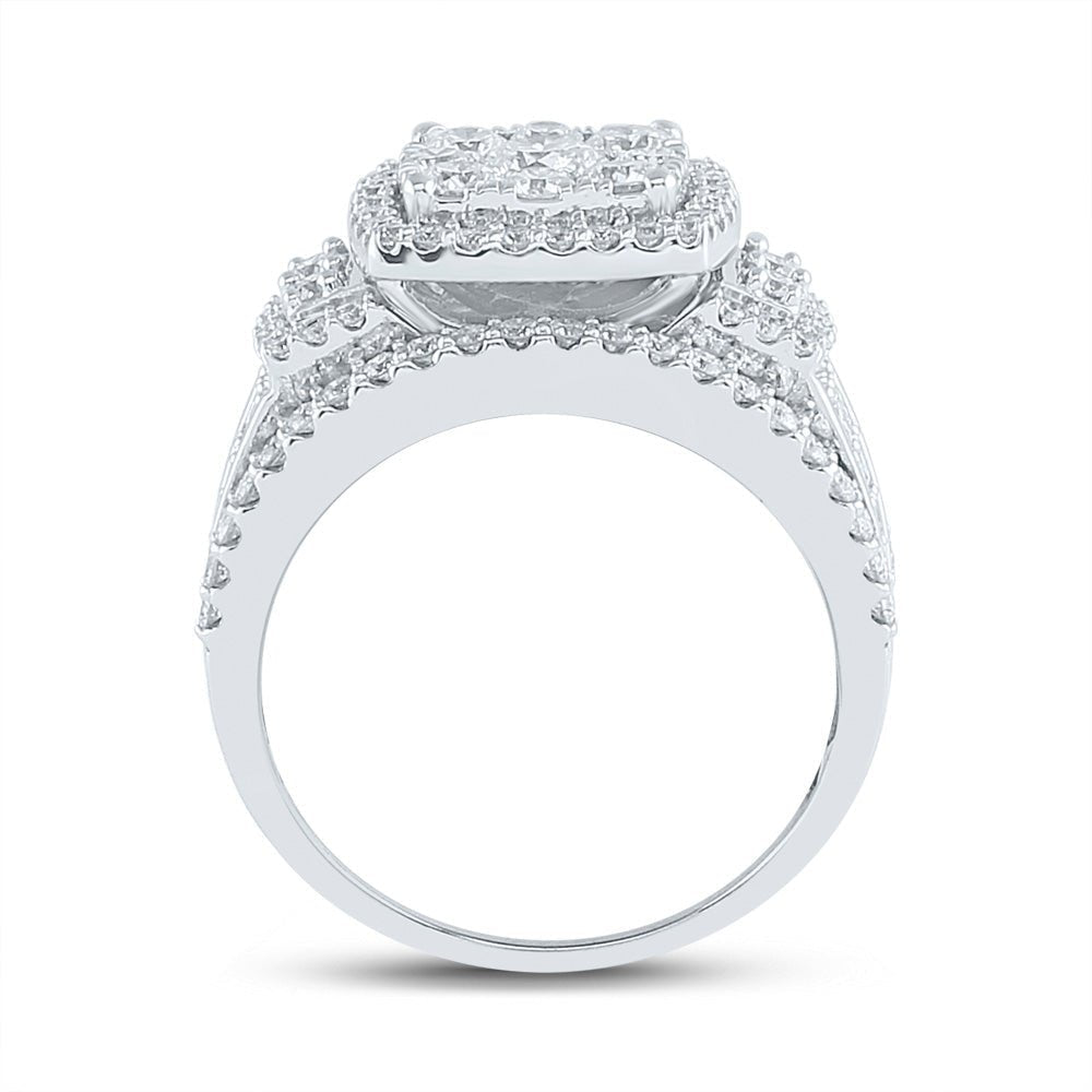 Eternal Brilliance: 14kt White Gold Square Diamond Wedding Ring - Splendid Jewellery