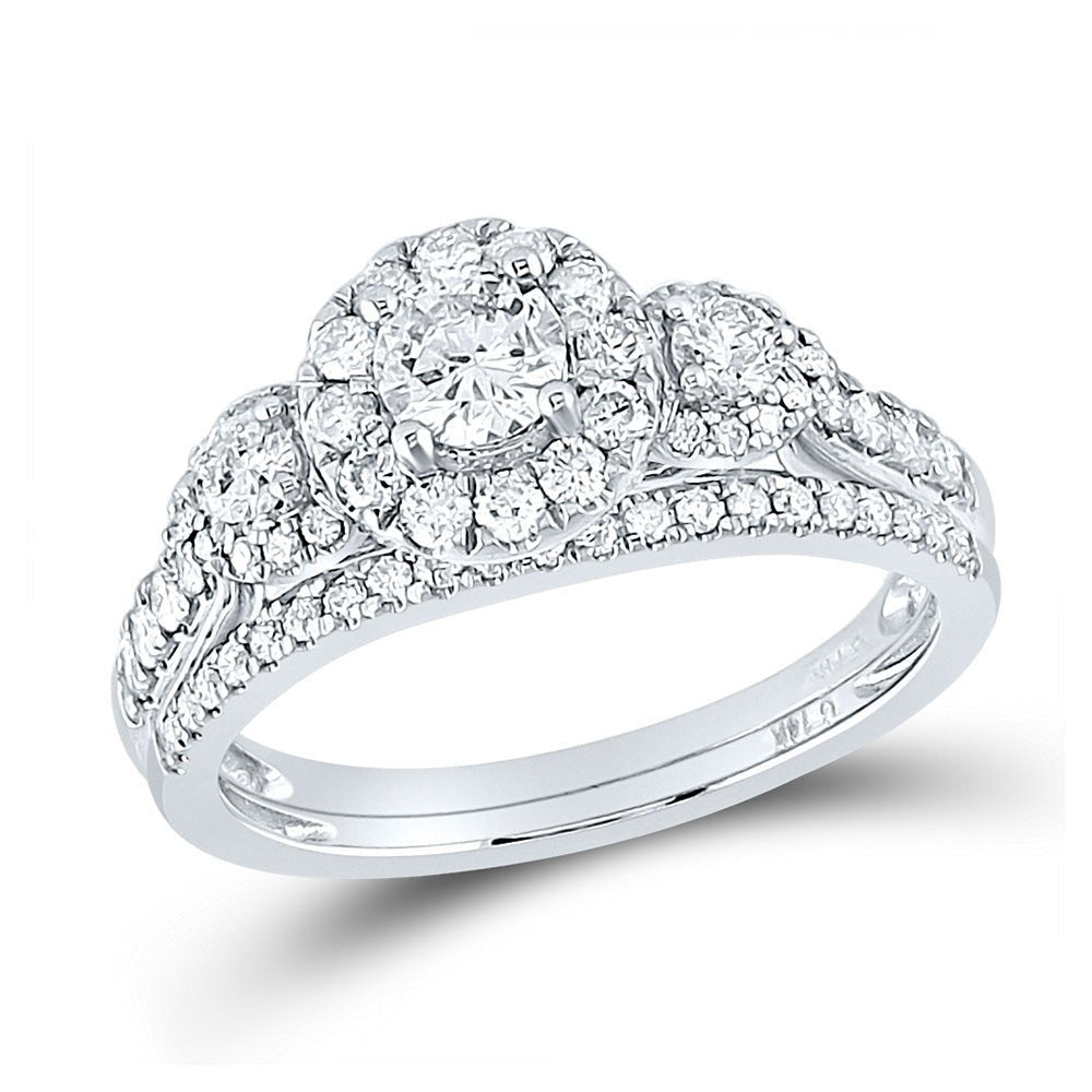Eternal Love 1 Carat Round Diamond Wedding Ring Set in 14kt White Gold - Splendid Jewellery
