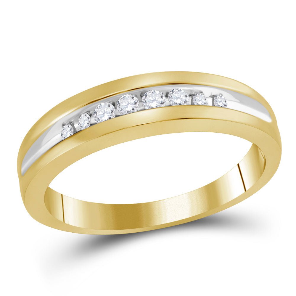 Eternal Love 10kt Two - tone Gold His Hers Round Diamond Cluster Matching Wedding Set - Splendid Jewellery