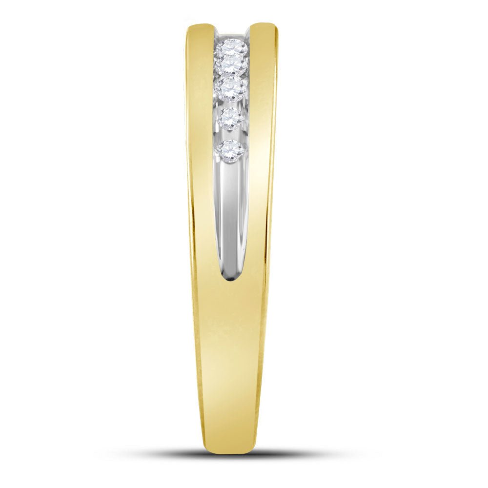 Eternal Love 10kt Two - tone Gold His Hers Round Diamond Cluster Matching Wedding Set - Splendid Jewellery