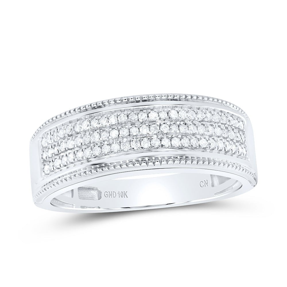 Eternal Love 10kt White Gold His Hers Round Diamond Square Matching Wedding Set - Splendid Jewellery