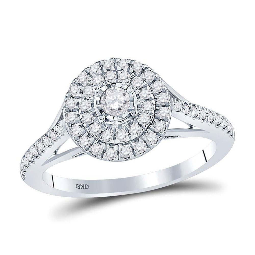 Eternal Love 10kt White Gold Round Diamond Solitaire Bridal Wedding Engagement Ring 1/2 Cttw - Splendid Jewellery