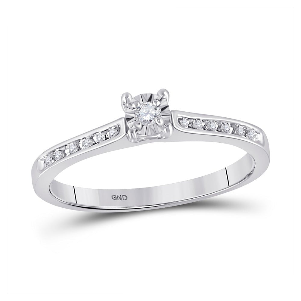 Eternal Love 10kt White Gold Round Diamond Solitaire Bridal Wedding Engagement Ring - Splendid Jewellery