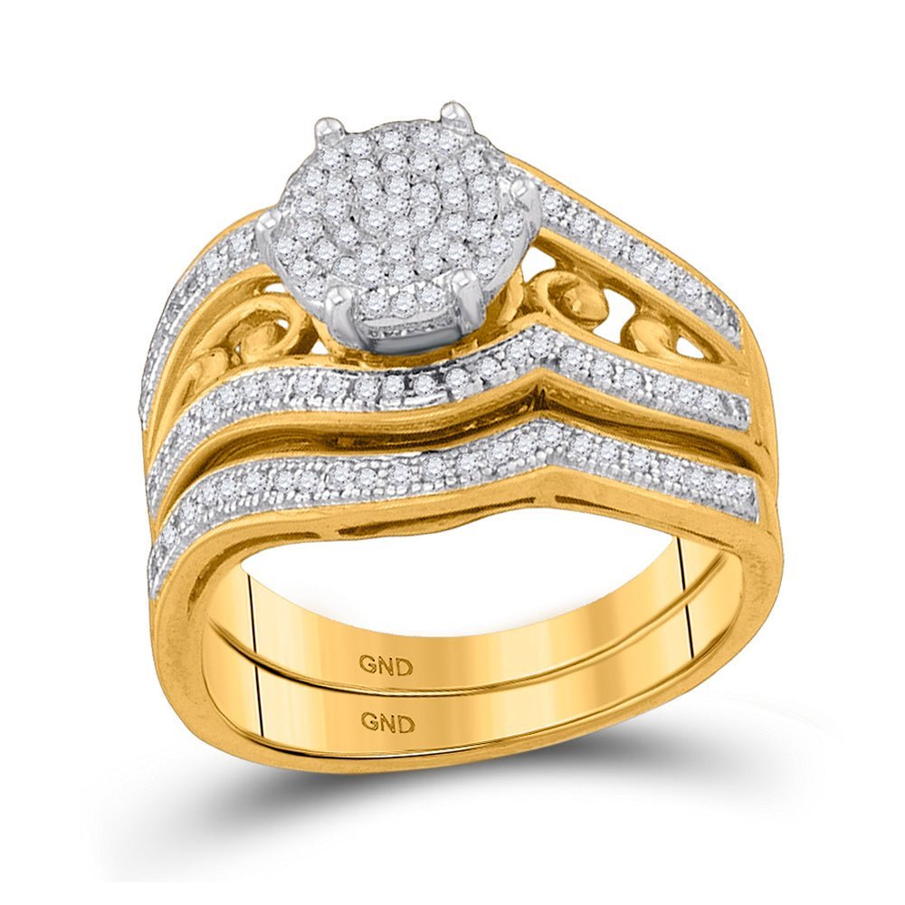 Eternal Love 10kt Yellow Gold Diamond Bridal Wedding Ring Set - Splendid Jewellery