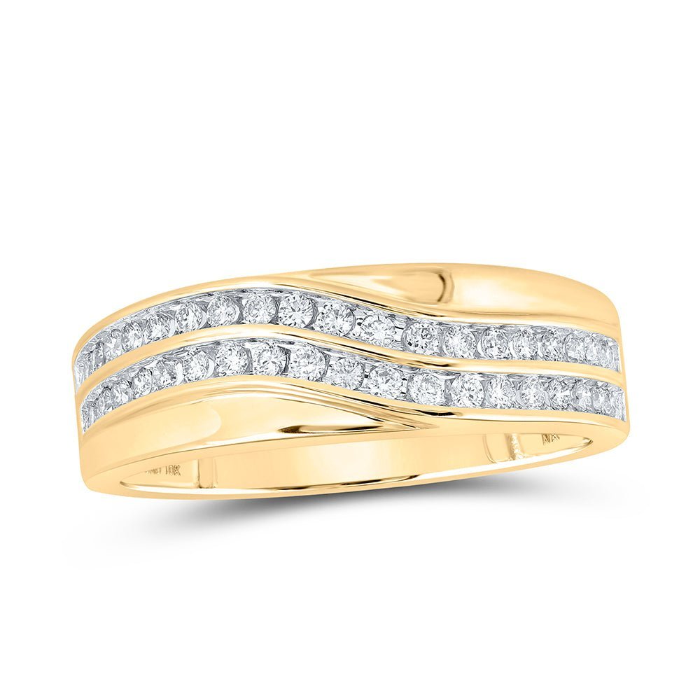 Eternal Love 10kt Yellow Gold His Hers Diamond Cluster Wedding Set - Splendid Jewellery