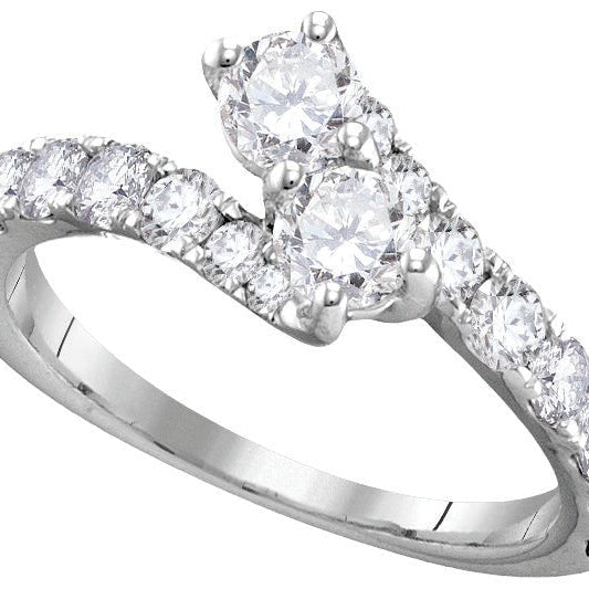 Eternal Love 14kt White Gold Diamond Wedding Ring Band Set - Splendid Jewellery