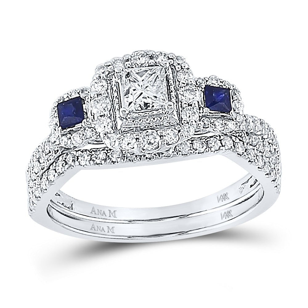 Eternal Love 14kt White Gold Princess Diamond Bridal Wedding Ring Band Set - Splendid Jewellery