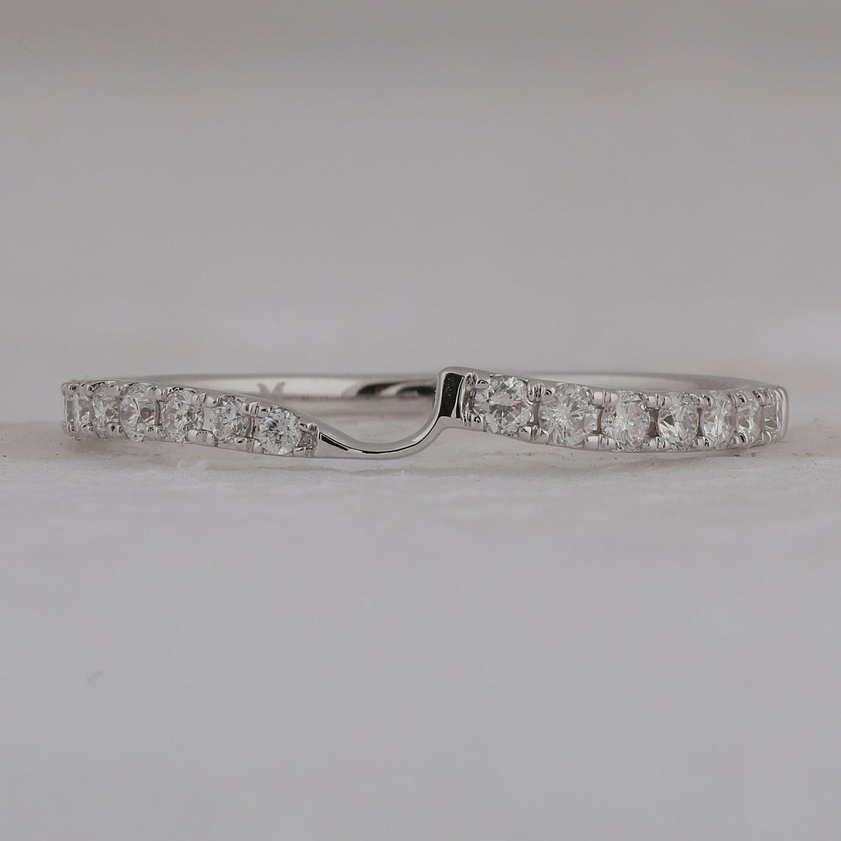 Eternal Love 14kt White Gold Womens Round Diamond 2 - stone Wedding Band - Splendid Jewellery