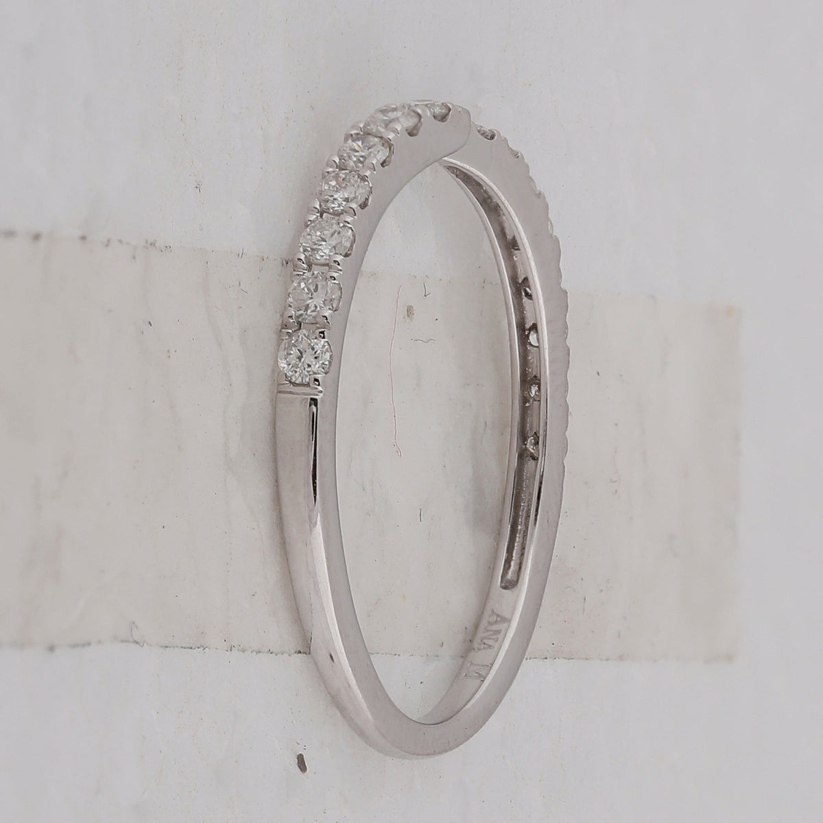 Eternal Love 14kt White Gold Womens Round Diamond 2 - stone Wedding Band - Splendid Jewellery