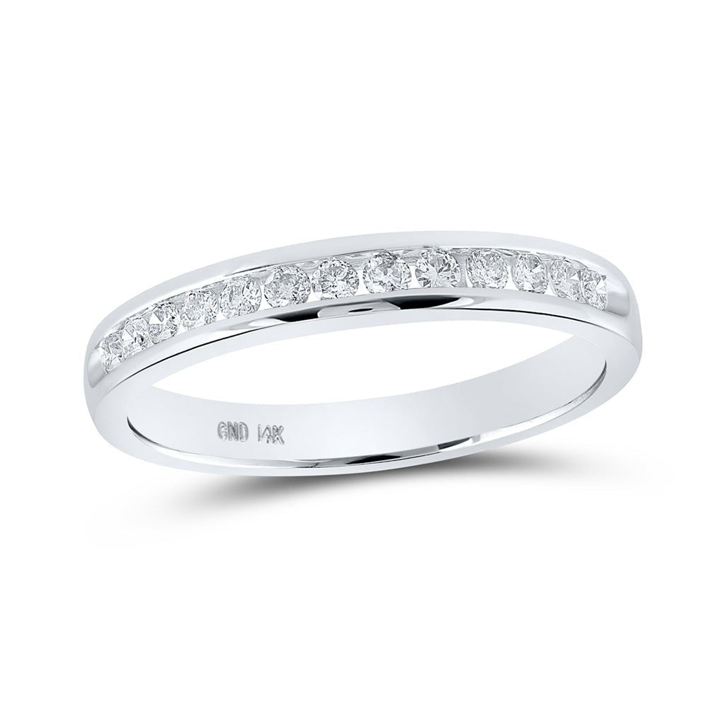 Eternal Love 14kt White Gold Womens Round Diamond Wedding Band - Splendid Jewellery
