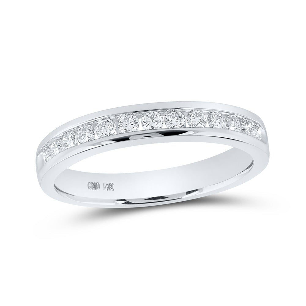 Eternal Love 14kt White Gold Women's Round Diamond Wedding Band - Splendid Jewellery